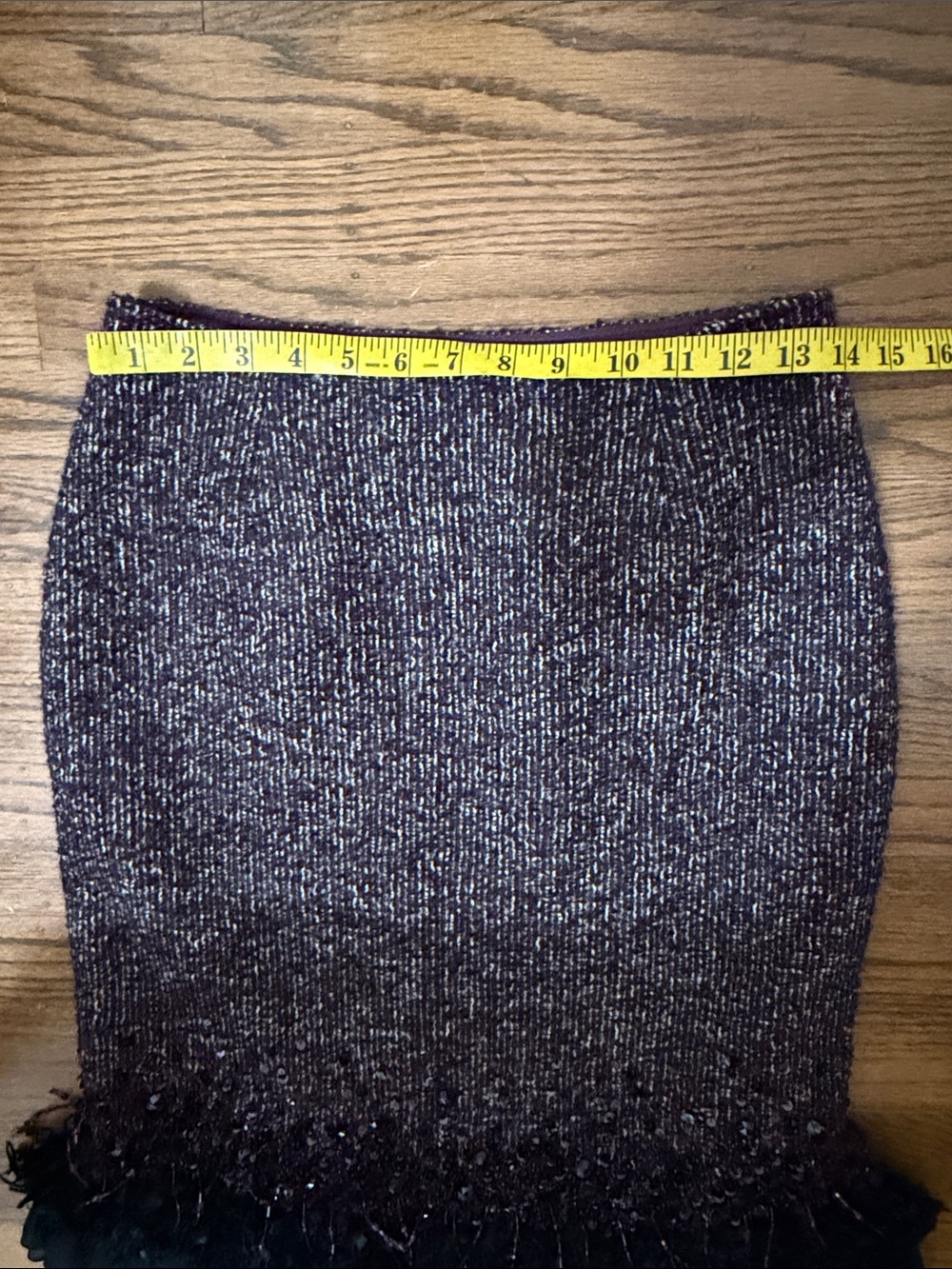 Lafayette 148 New York brown tweed hand beaded academia pencil wool skirt 4 - Picture 13 of 15